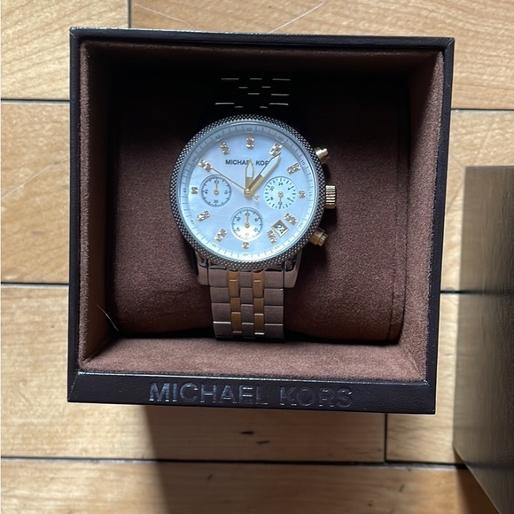 NEW - Michael Kors Ritz Chronograph Two Tone Steel Watch - Picture 7 of 7
